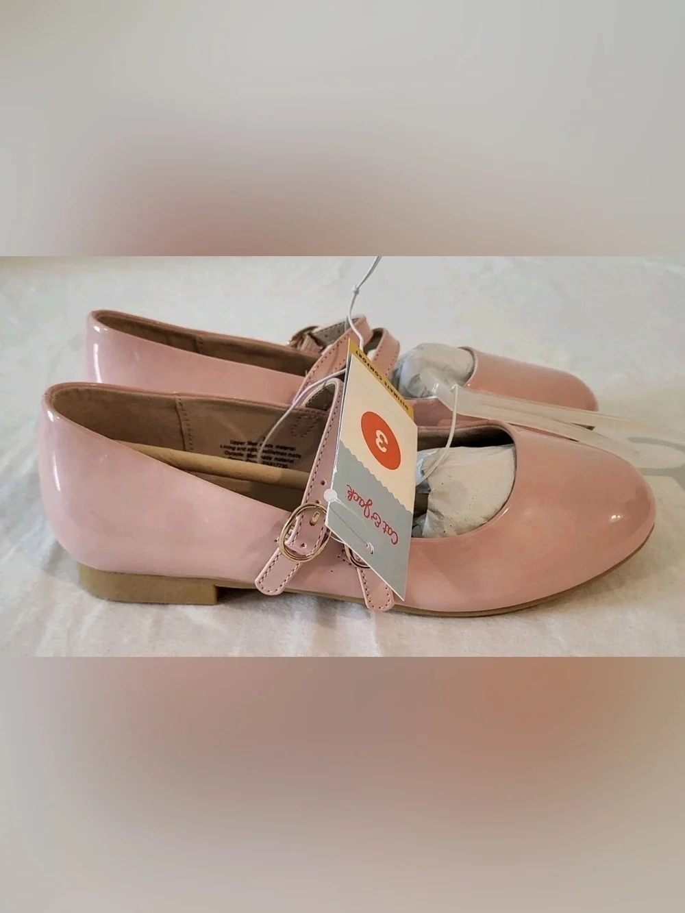 Cat & Jack Blush Pink Patent Double-Strap Mary Jane Flats